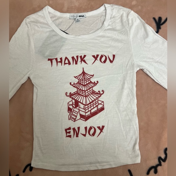 🌹NEW with tags ~Thank You Enjoy Tee size XS - Picture 7 of 8
